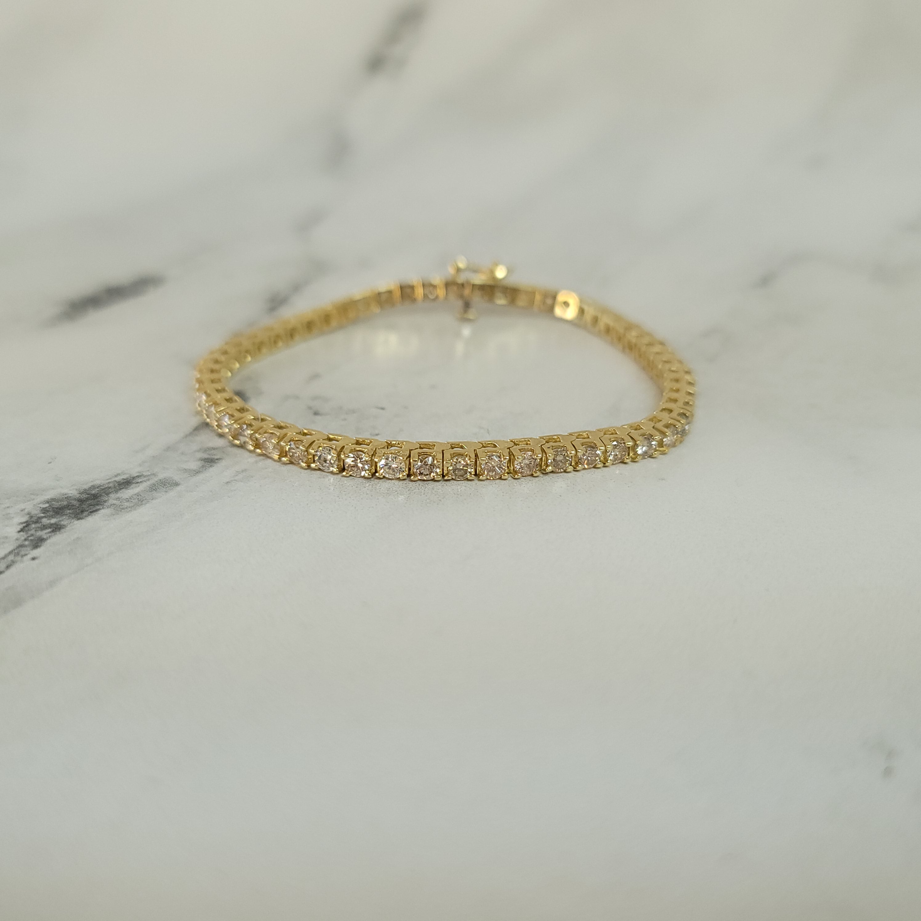 Classic Diamond Tennis Bracelet 5.00cttw 14k Yellow Gold - Queen of Gemz