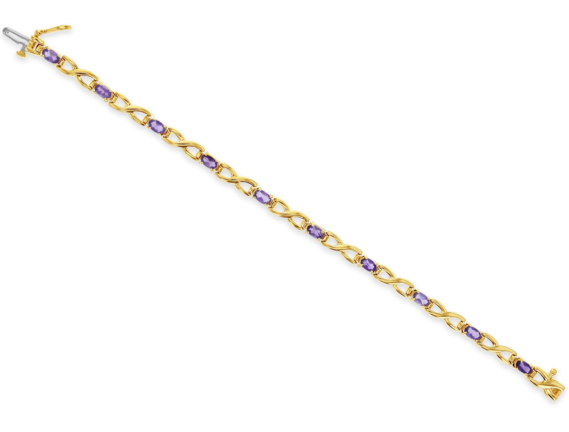 Bracelet de tennis en améthyste de style X de 2 carats 