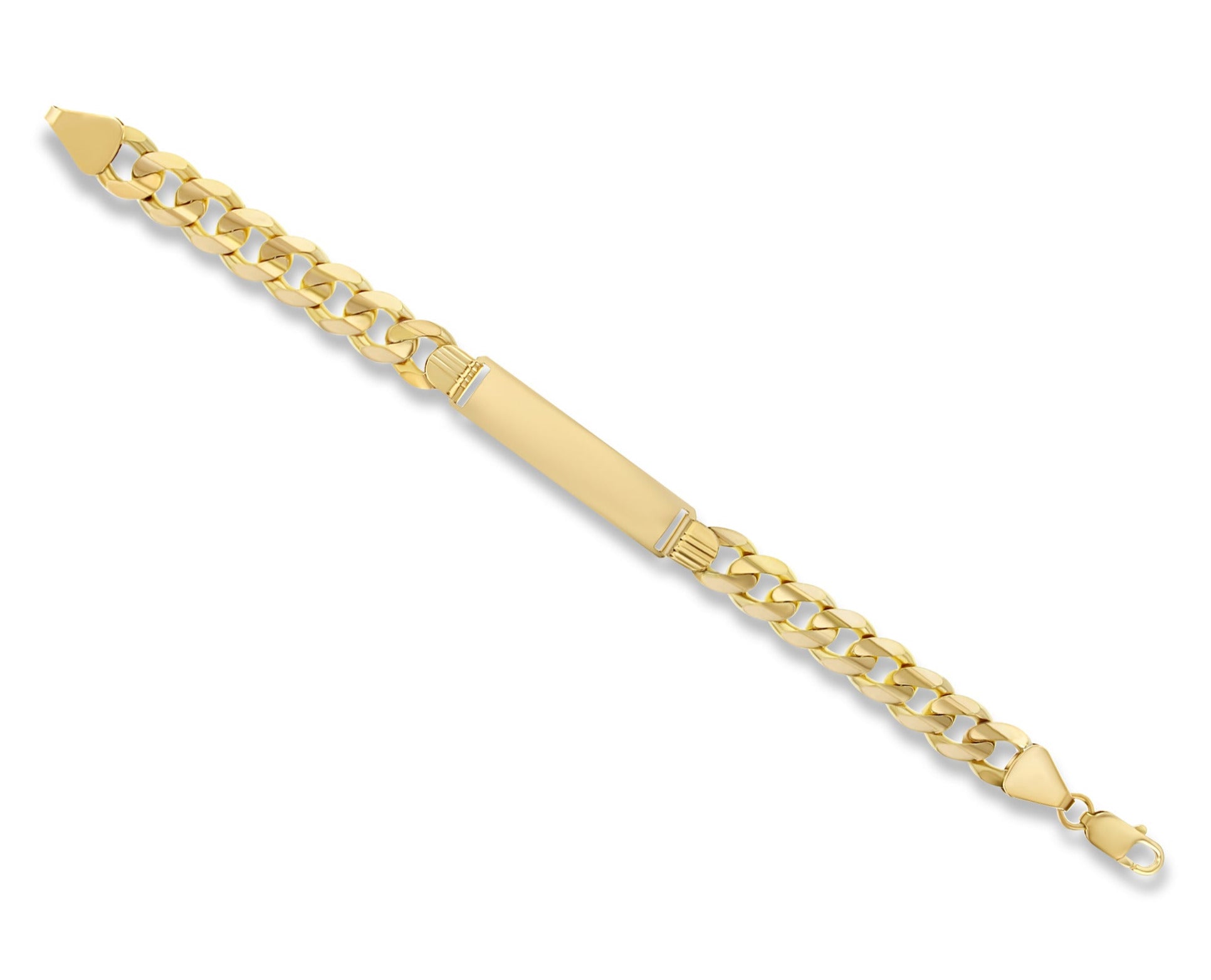 Cuban Link Gold ID Bracelet 14k Yellow Gold