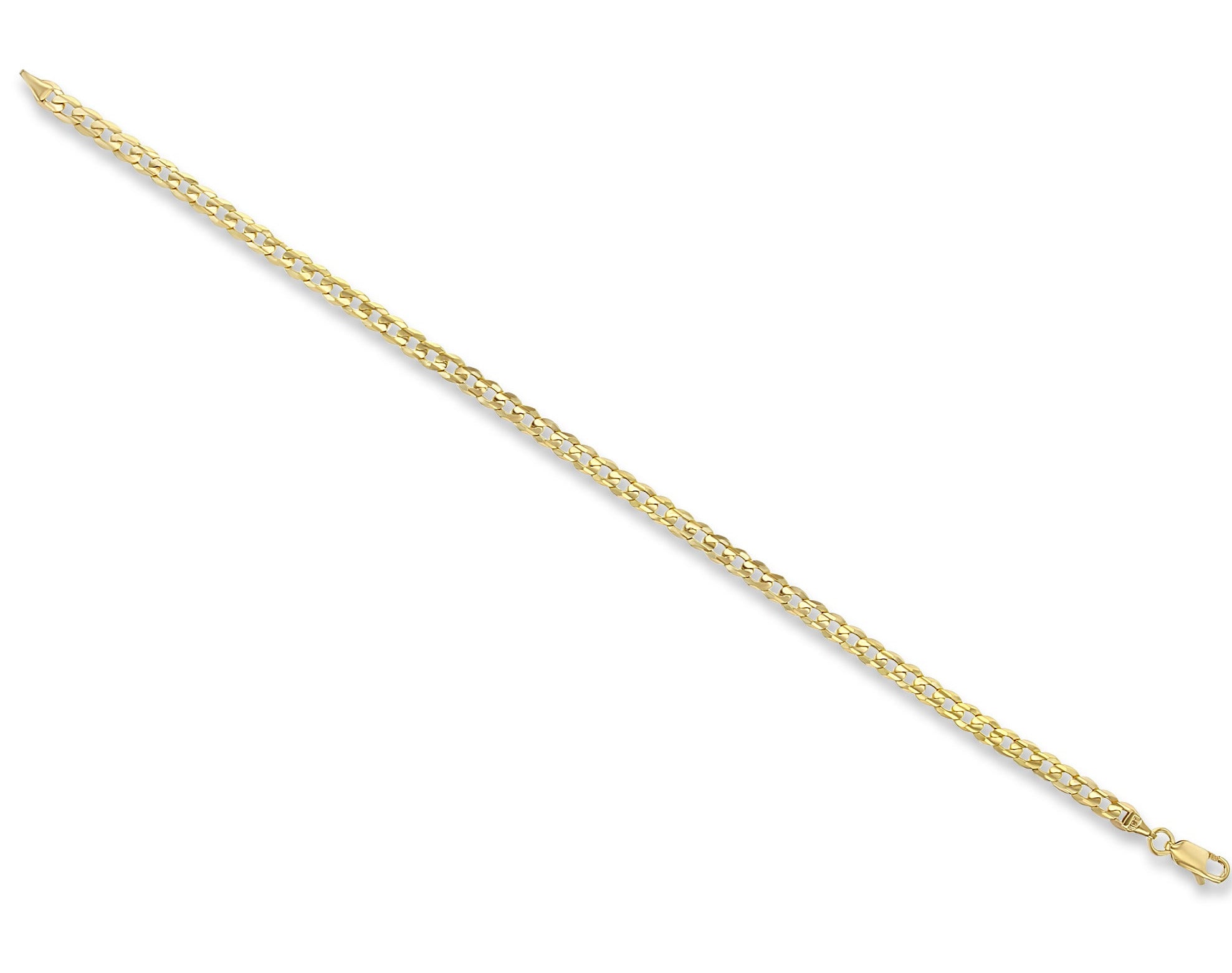 4MM Cuban Link Gold Bracelet 14k Yellow Gold