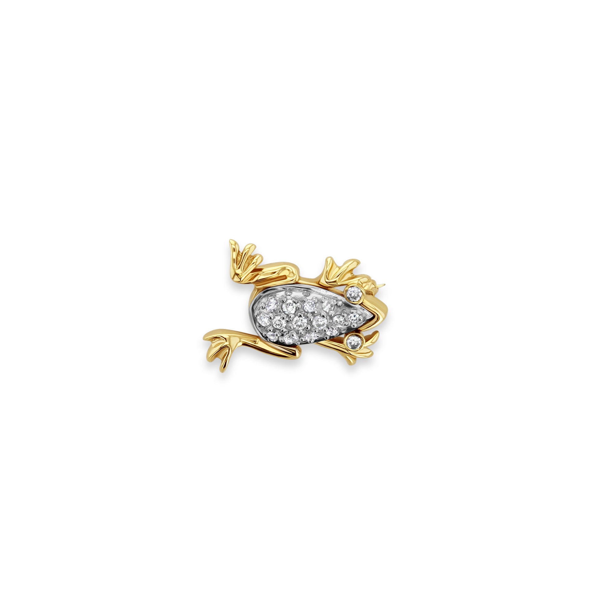 Half carat diamond frog brooch