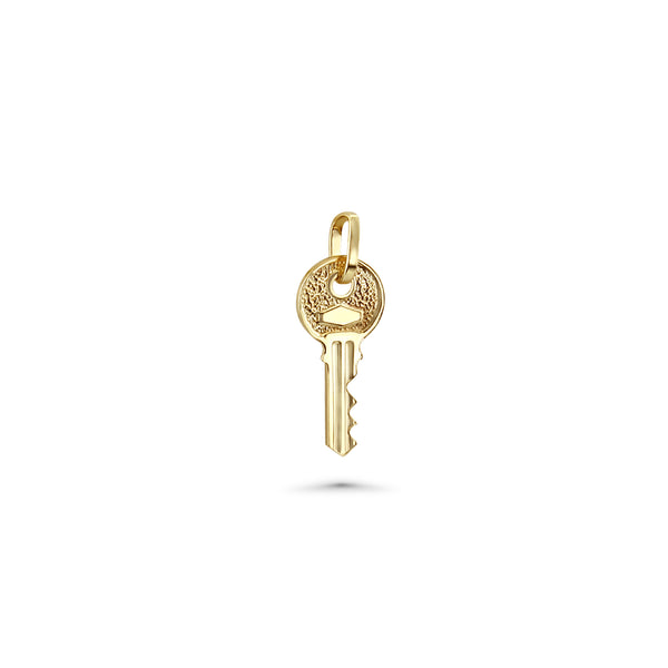 Small Gold Key Charm 14k Yellow Gold