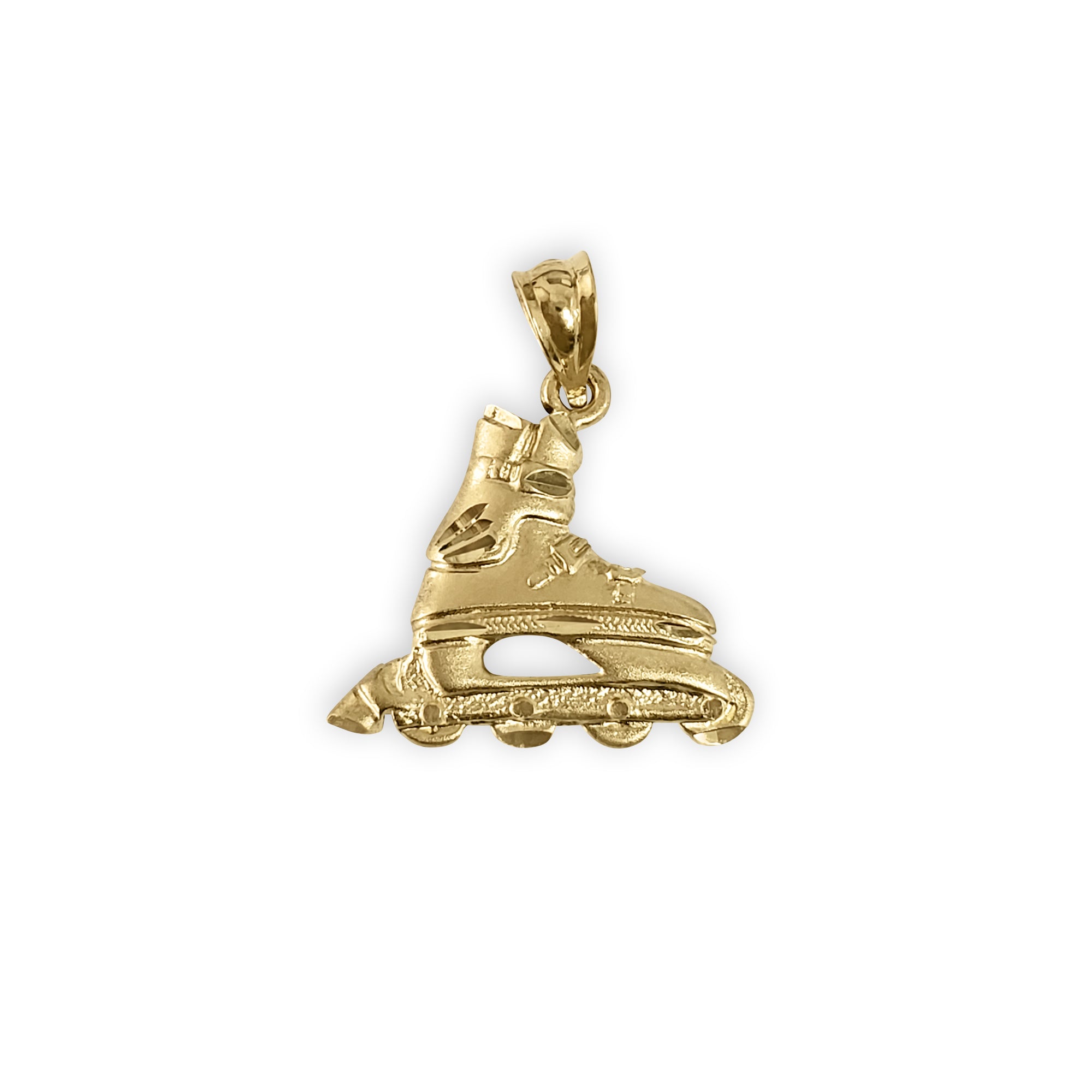 Rollerblades with Diamond Cuts Charm/Pendant 14k Yellow Gold