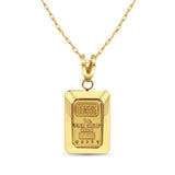 1 Gram Credit Suisse Gold Bar with Polished Bezel Necklace