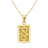 1 Gram Credit Suisse Gold Bar with Polished Bezel Necklace