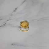 Diamond Halo State of Texas Gold Coin Ring 1/20OZ .9999 FINE GOLD