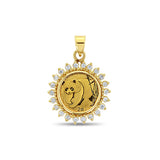 2002 Panda .999 Gold Diamond Halo Necklace .44cttw 14k Yellow Gold