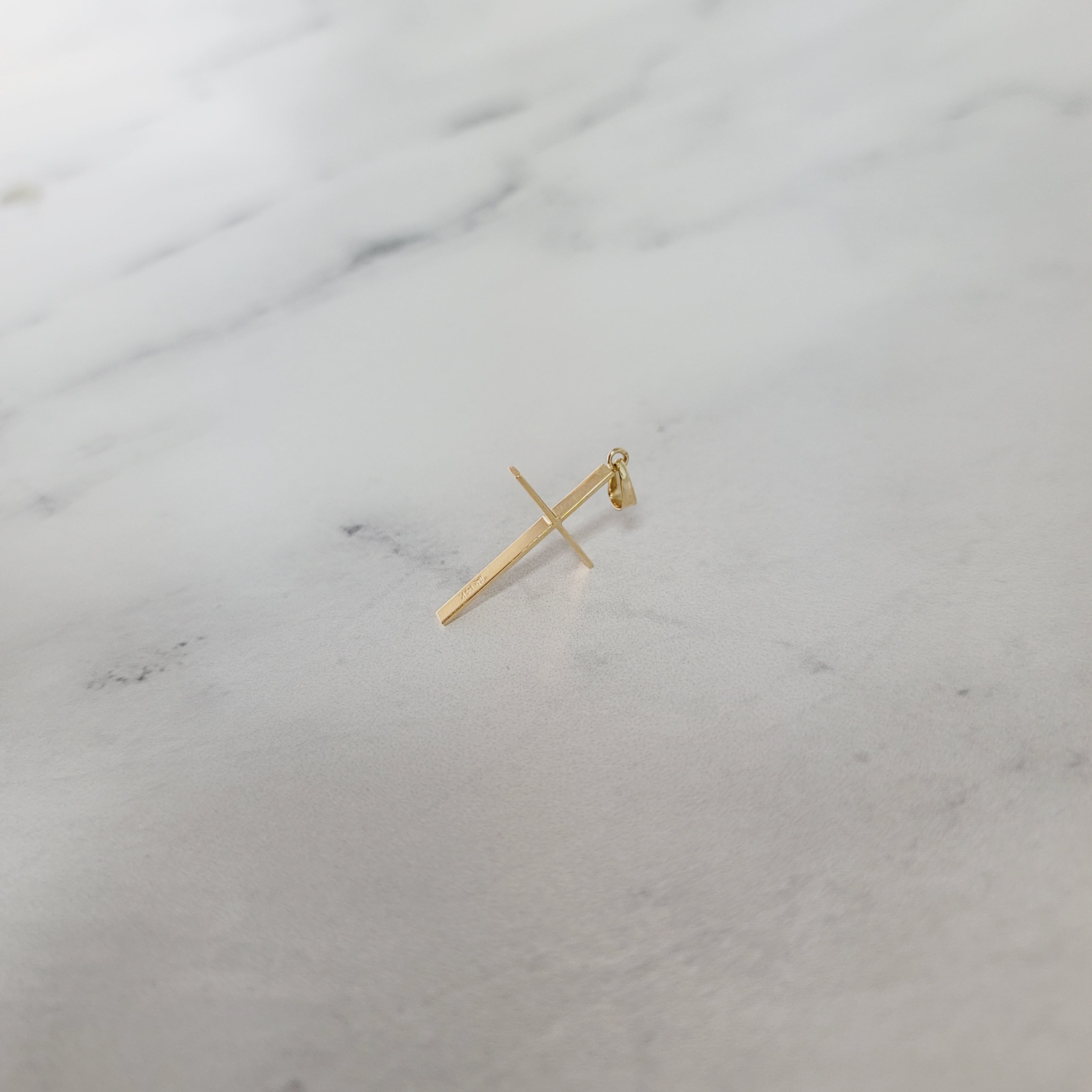 Skinny Dainty Gold Cross 14k Yellow or 14k White Gold