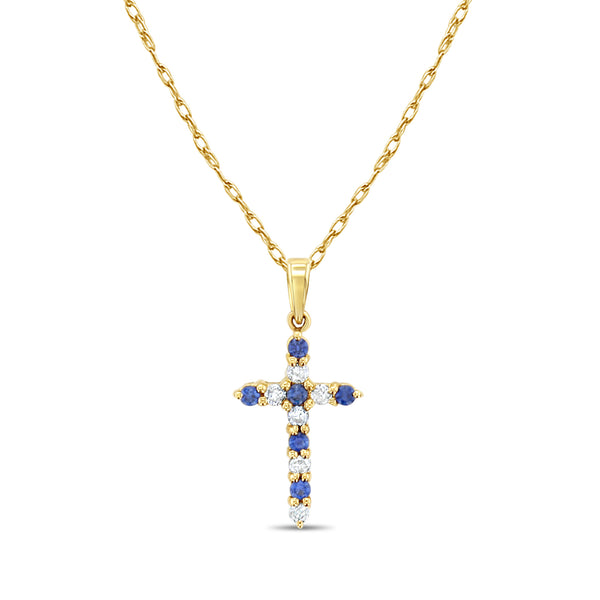 Half Carat Sapphire Diamond Necklace