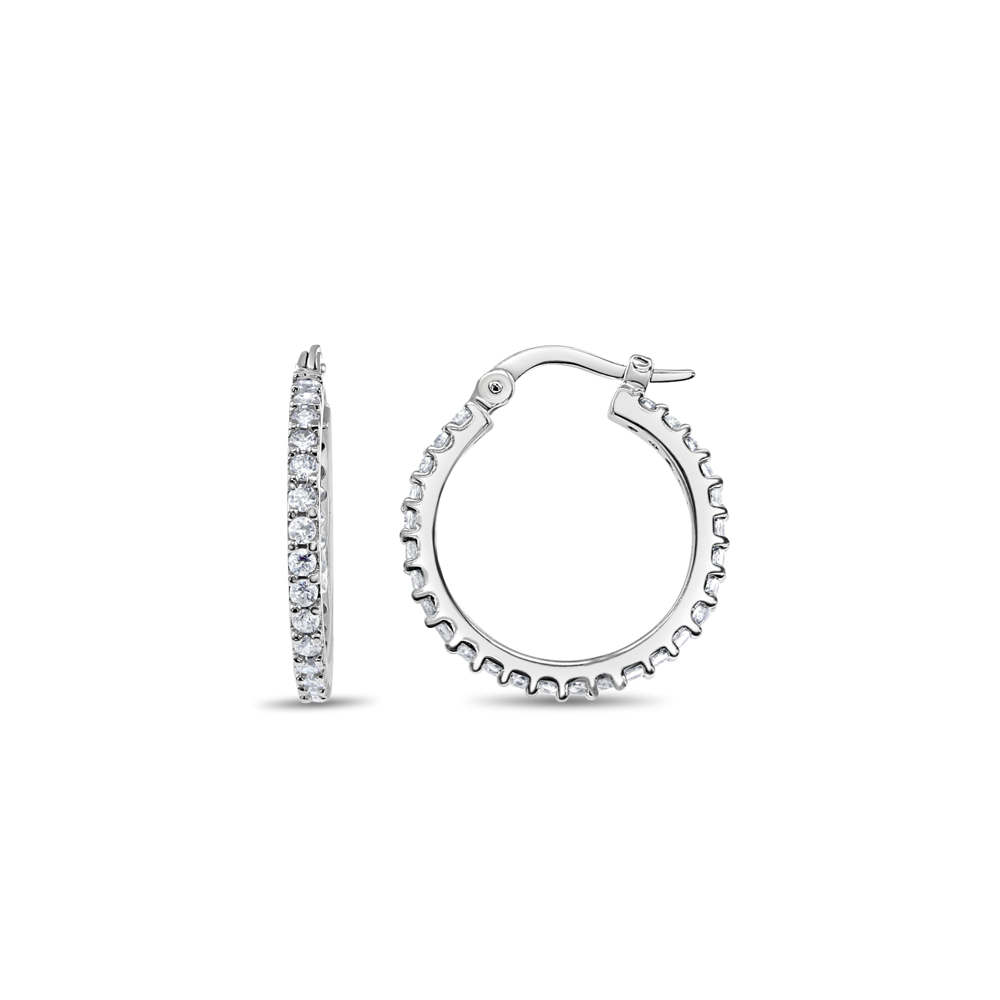 Cubic Zirconia CZ Infiniti Hoops 14k White Gold