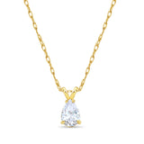 9MM Cubic Zirconia CZ Pear Shaped Necklace