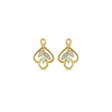Marquise Opal Cluster Earrings 14k Yellow Gold