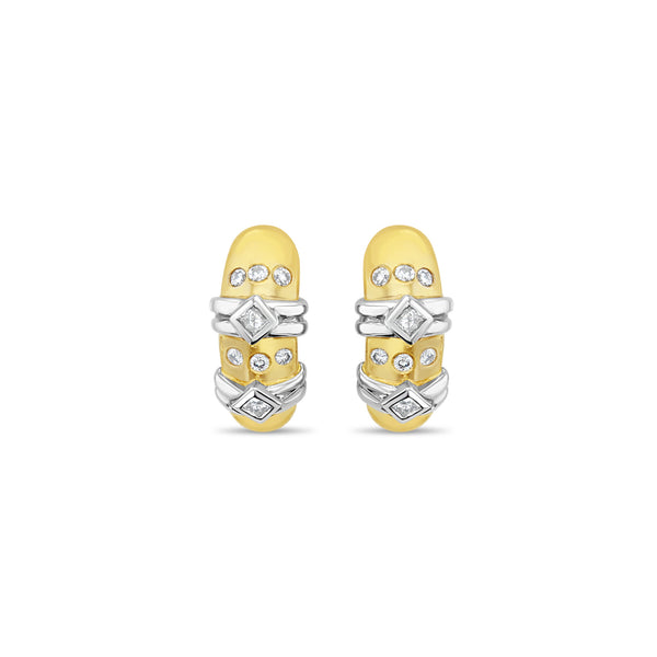 Two Toned Diamond Earrings