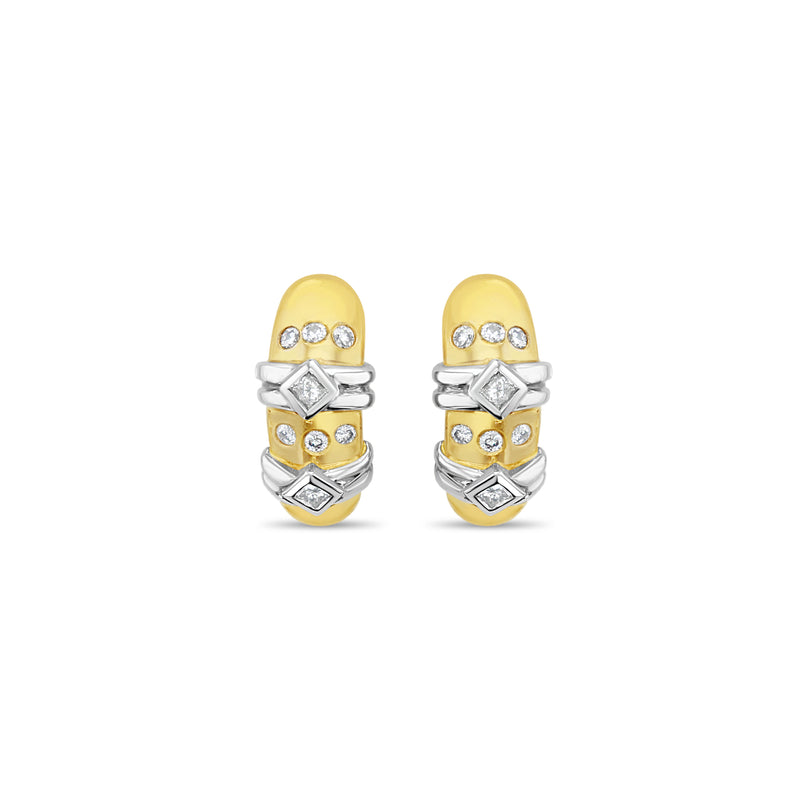 Two Toned Diamond Earrings