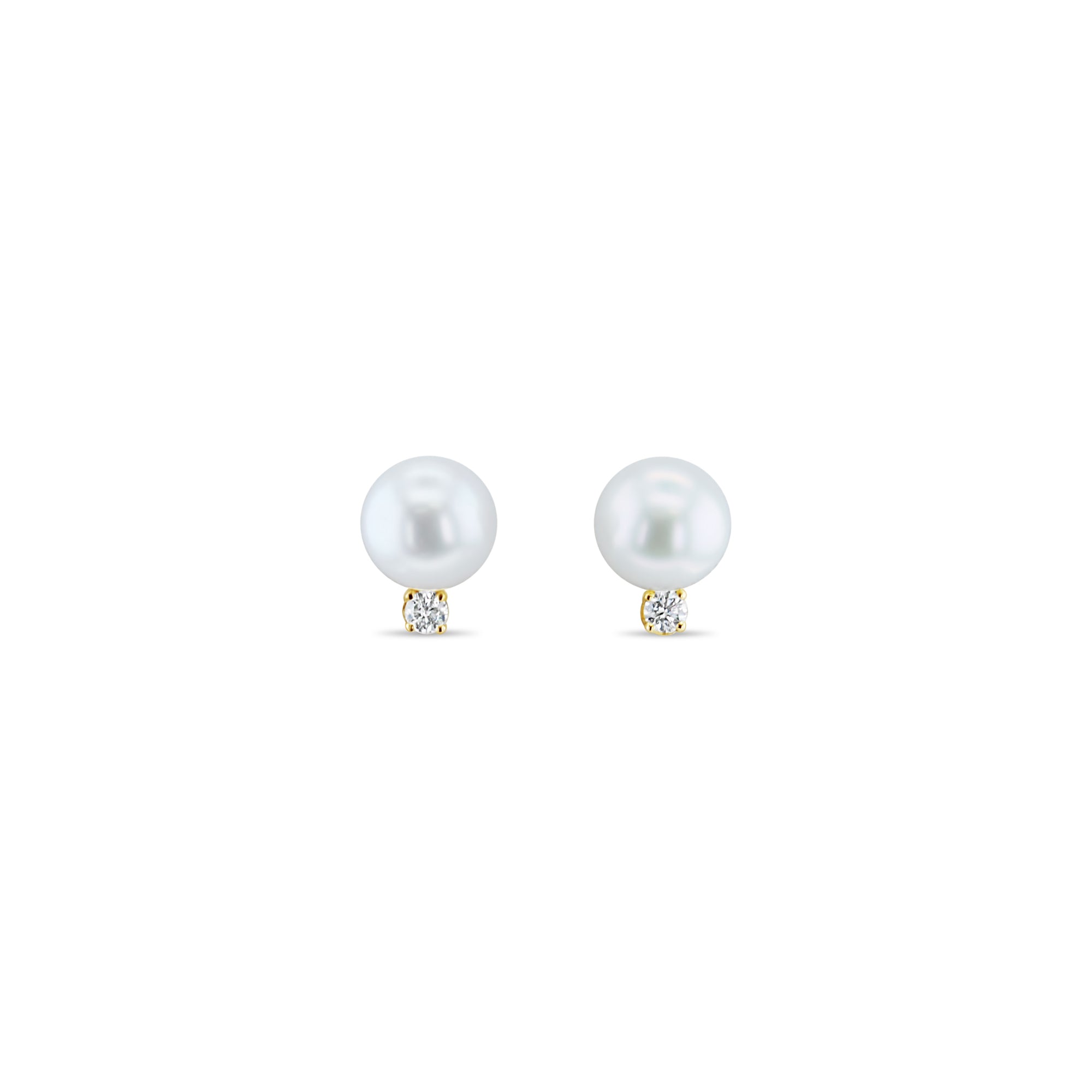 Freshwater Pearl  & Diamond Studs 