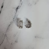 Vintage Style Diamond Pave Clip-On Earrings 2.30cttw 14k White Gold