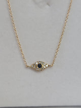 Evil Eye Sapphire & Diamond Bracelet 14k White, Rose or Yellow Gold
