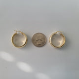 Classic 1 Inch Polished Wide Gold Hoops 14k Yellow Gold