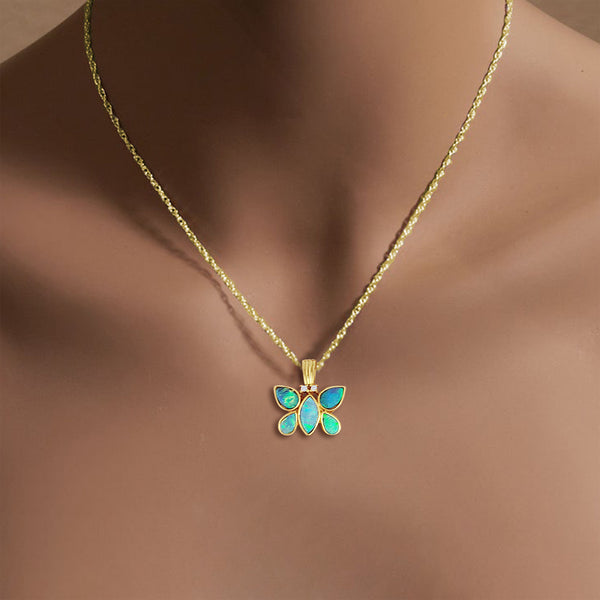 Australian Opal Butterfly Necklace