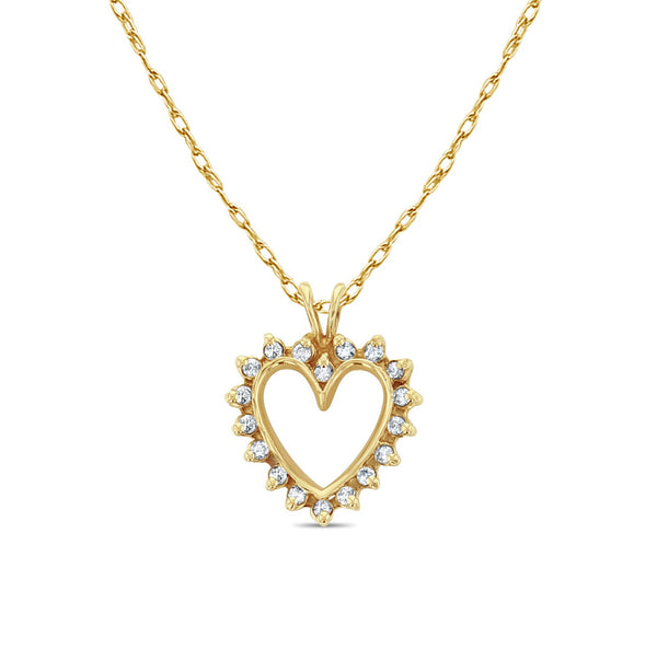 Half Carat Heart Shaped Necklace 14k Yellow Gold