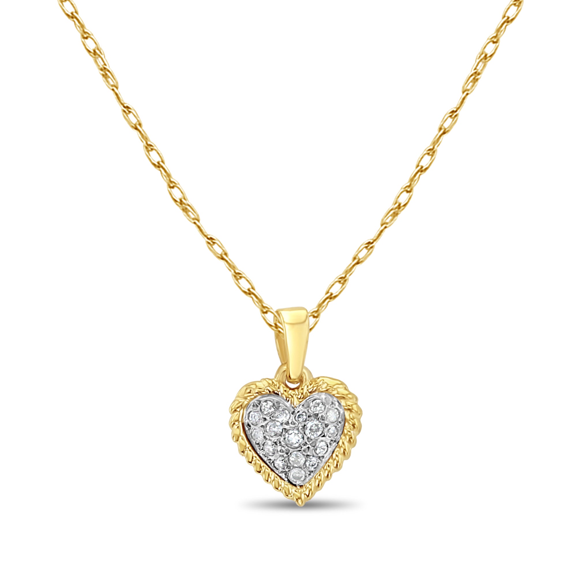 Collier avec petit pavé de diamants, 0,50 ct, or bicolore 14 carats