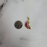 Marquise Ruby Vintage Style Necklace .75cttw 14k Yellow Gold
