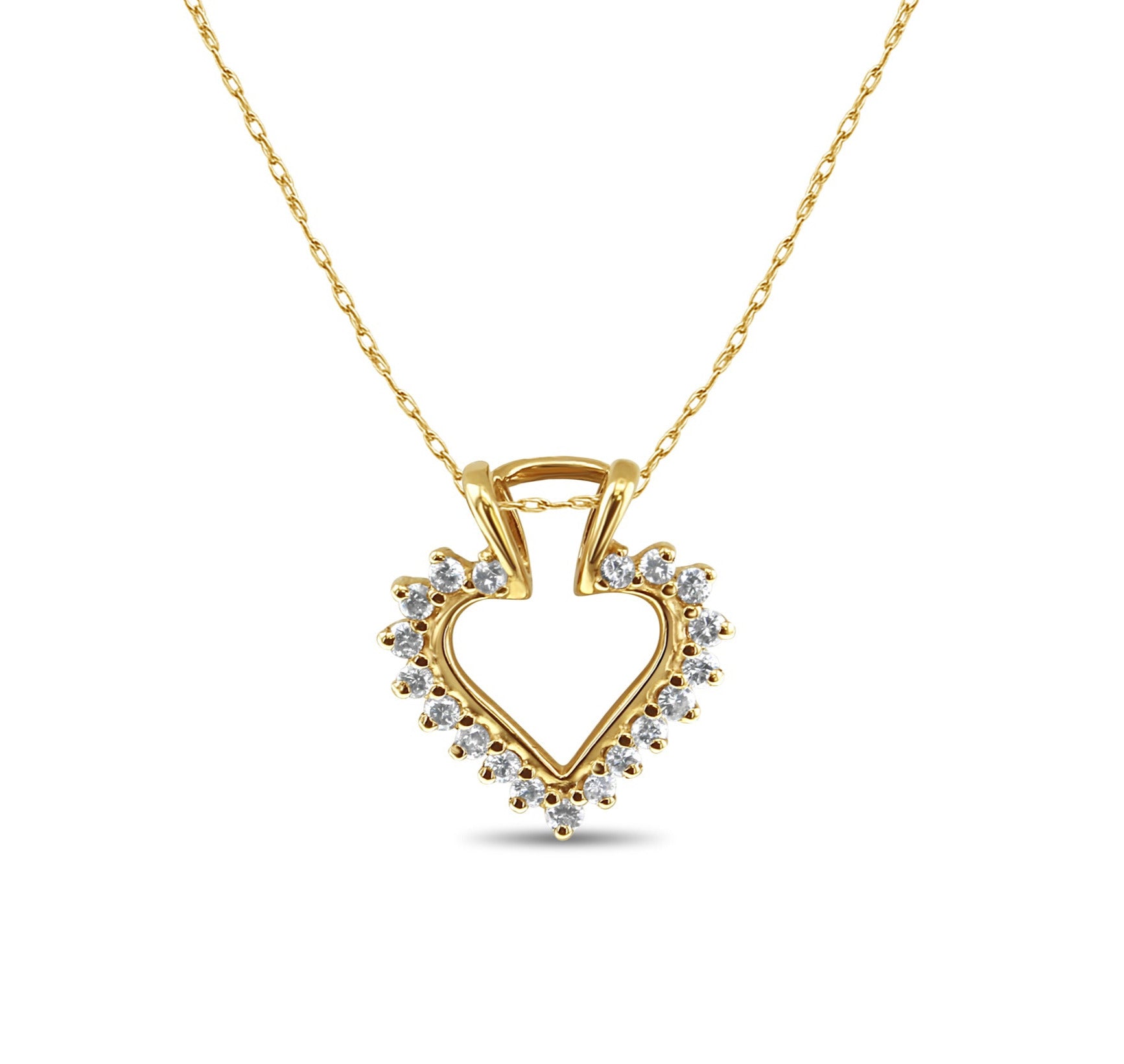 Collar con diamantes recortados en forma de corazón de 0,25 ct en oro amarillo de 14 k