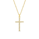 Half Carat Diamond Cross Necklace 14K Yellow Gold