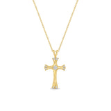 Celtic Irish Style Diamond Cross .15cttw 14k Yellow Gold