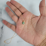 Flower Shaped Emerald Cluster Necklace .40cttw 14k Yellow Gold