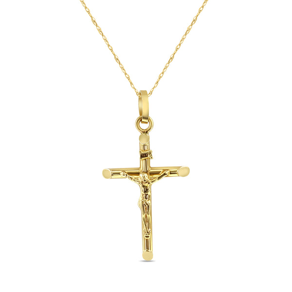 Polished Crucifix Cross 14k Yellow Gold