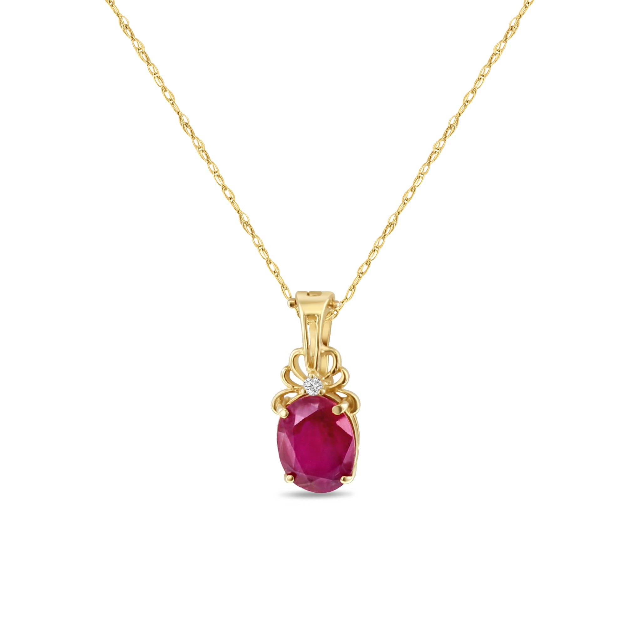 Genuine Oval Ruby Necklace