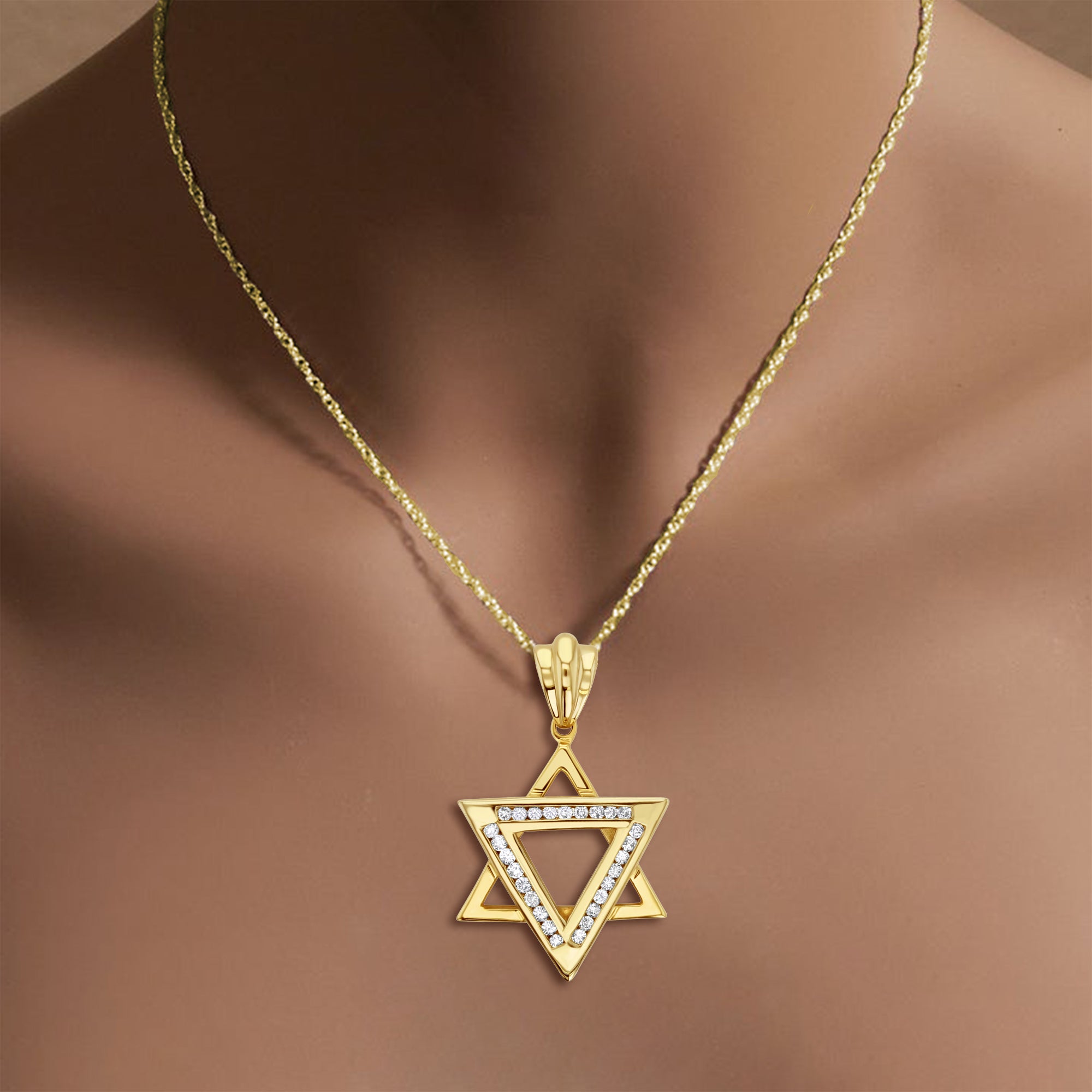 Polished Jewish Star of David Necklace