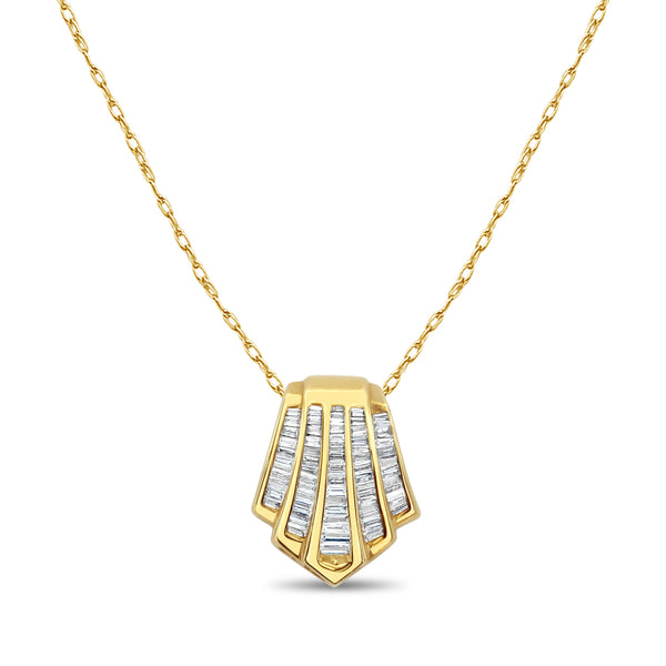 One Carat Baguette Diamond Necklace