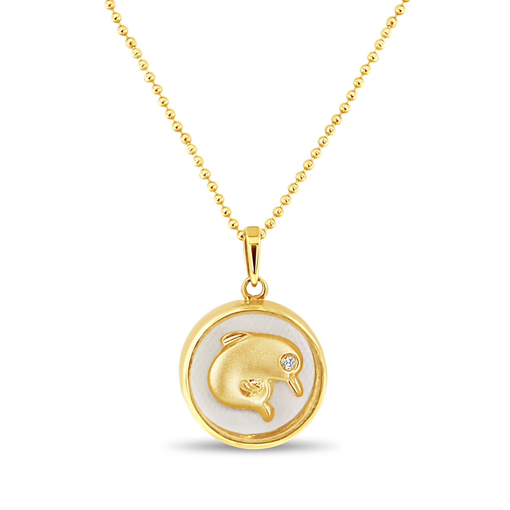 Baby Dolphin 14k Yellow Gold Necklace