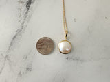 Mother of Pearl Necklace with Polished Bezel