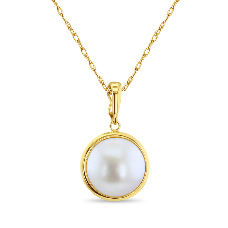 Collier Mobe of Pearl de 13 mm avec lunette polie