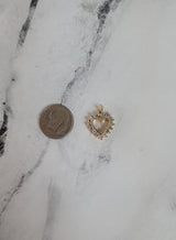 Small Heart Shaped Diamond Necklace 14k Yellow Gold