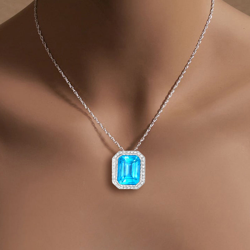 Emerald cut necklace