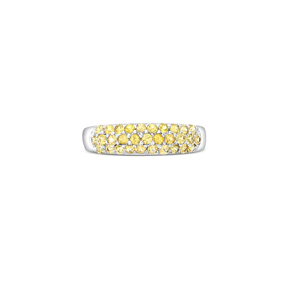 Cluster Citrine Stone Ring 1.00cttw 14k White Gold
