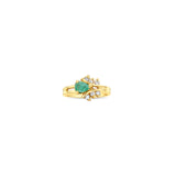 Pear Shaped Emerald & Diamond Wedding Band 1.00cttw 14k Yellow Gold