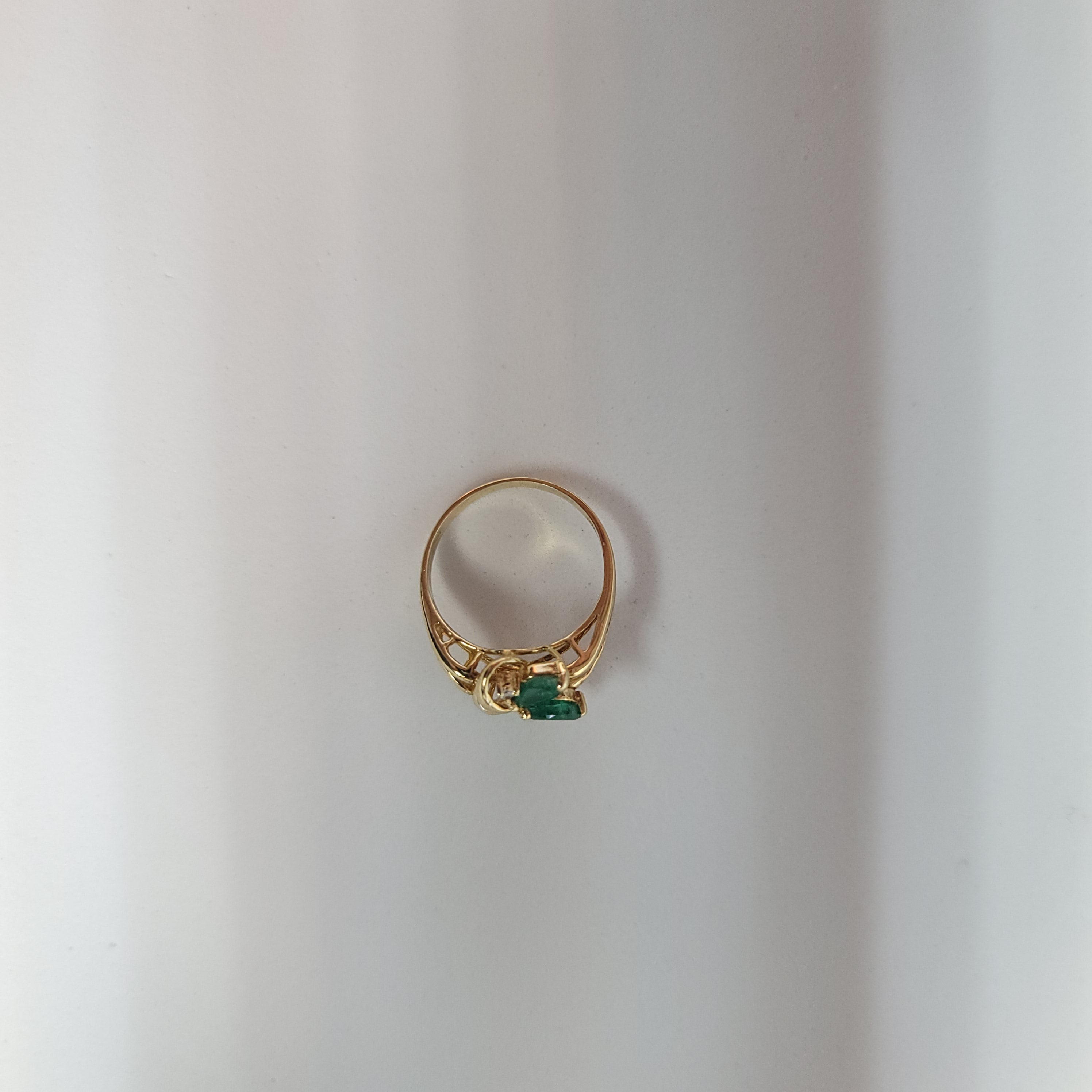 Marquise Emerald & Diamond Ring .33cttw 14k Yellow Gold