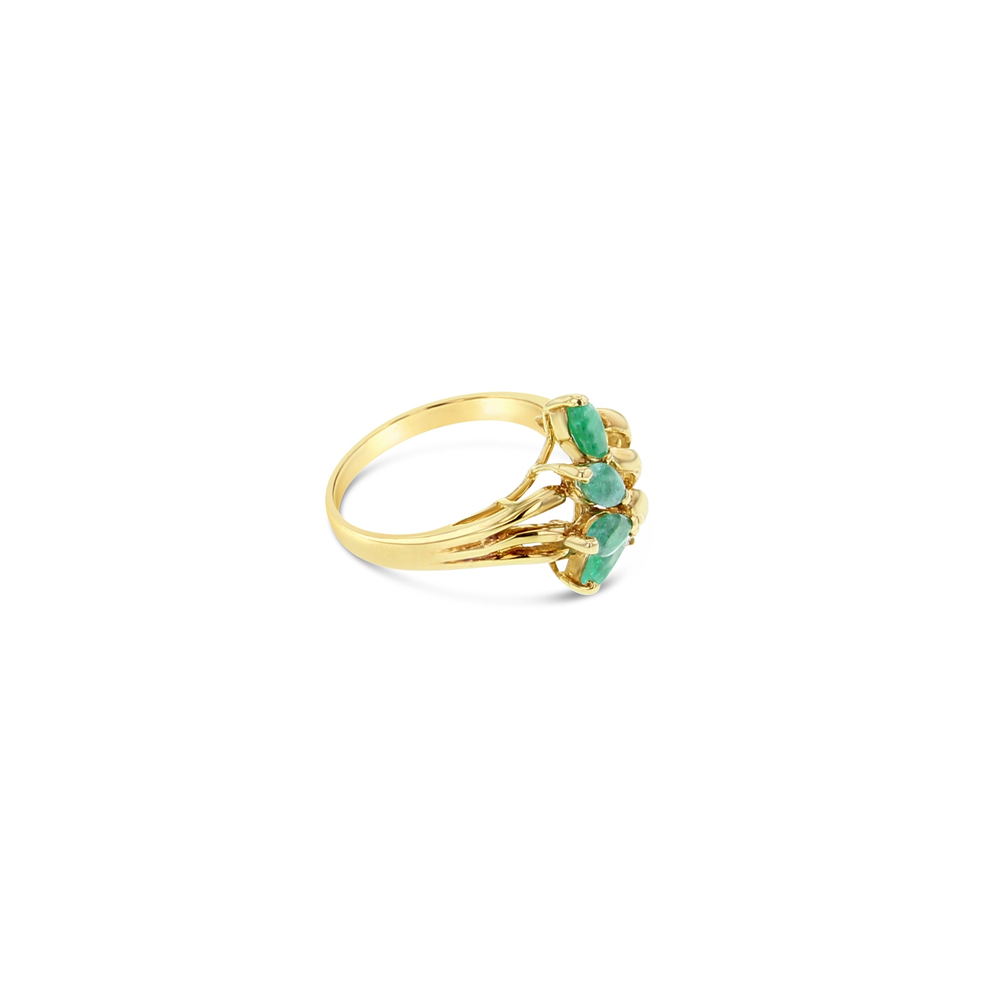 Marquise Emerald & Diamond Ring .33cttw 14k Yellow Gold