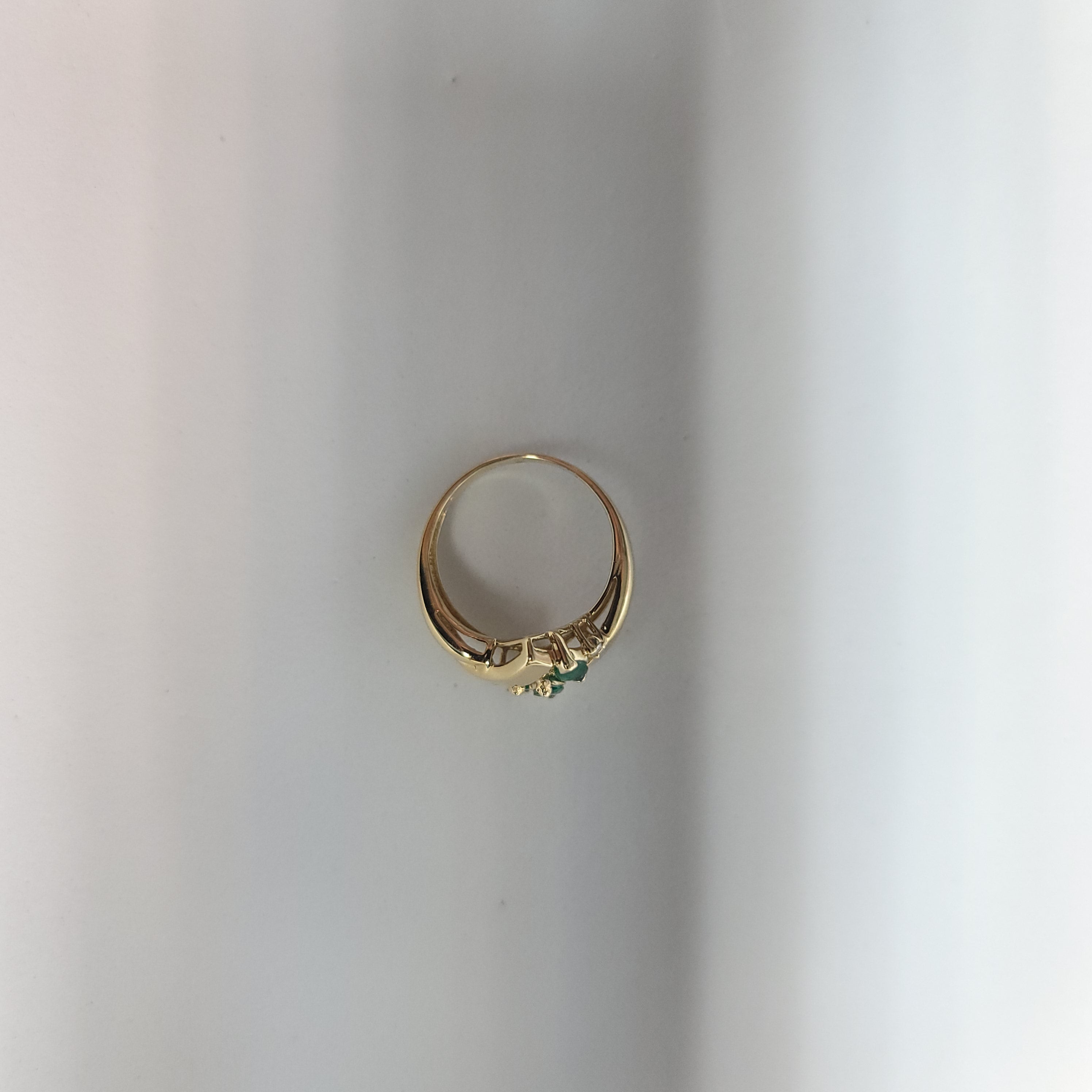 Marquise Emerald & Diamond Diagonal Row Cocktail Ring .50cttw 14k Yellow Gold