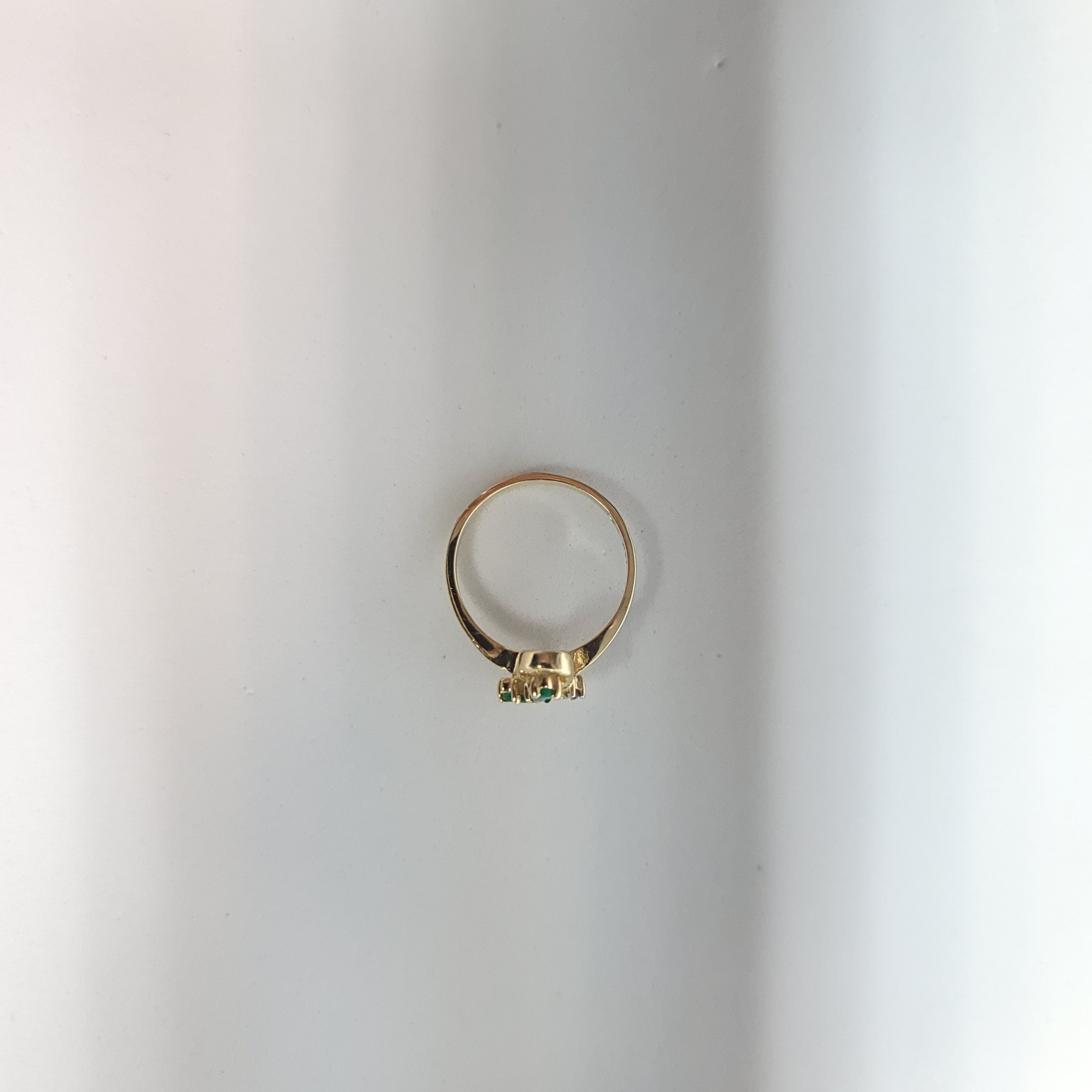 Marquise Emerald & Diamond Ring .29cttw 14k Yellow Gold