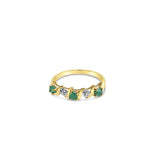 S Style Emerald & Diamond Ring .15cttw 10k Yellow Gold