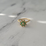 Emerald Tulip Ring 14k Yellow Gold
