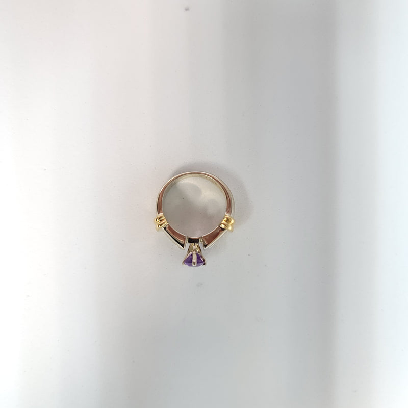 Marquise Amethyst & Diamond Accented Engagement Ring 2.00cttw 14k Two-Toned Gold