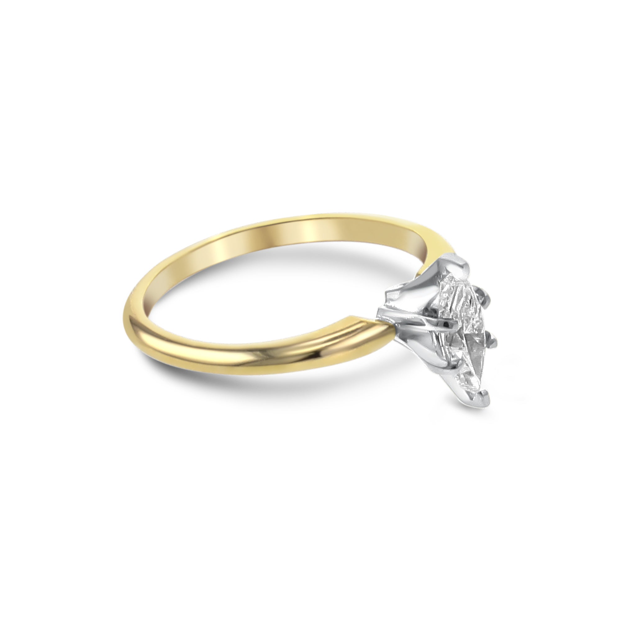 Half Carat Marquise Solitaire Diamond Engagement Ring .50cttw 14k Yellow Gold