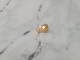 1989 Panda Coin Ring with Pebble Nugget Textured Ring 14k Yellow Gold